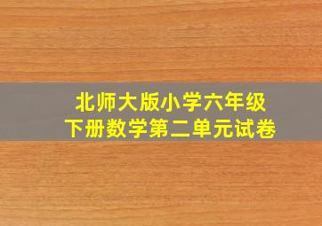 北师大版小学六年级下册数学第二单元试卷