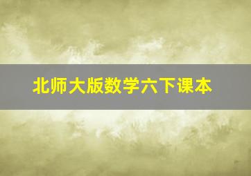 北师大版数学六下课本