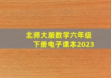 北师大版数学六年级下册电子课本2023