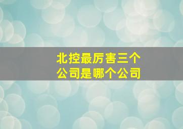 北控最厉害三个公司是哪个公司