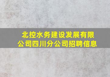 北控水务建设发展有限公司四川分公司招聘信息