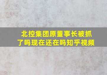 北控集团原董事长被抓了吗现在还在吗知乎视频