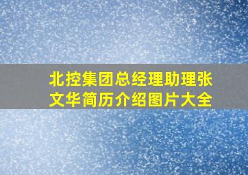 北控集团总经理助理张文华简历介绍图片大全