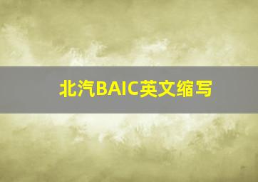 北汽BAIC英文缩写