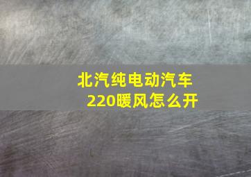 北汽纯电动汽车220暖风怎么开