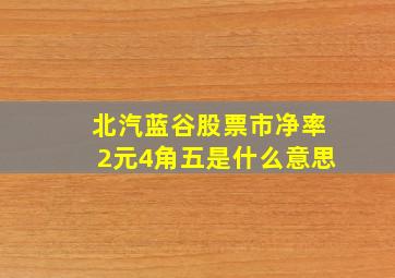 北汽蓝谷股票市净率2元4角五是什么意思