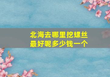 北海去哪里挖螺丝最好呢多少钱一个