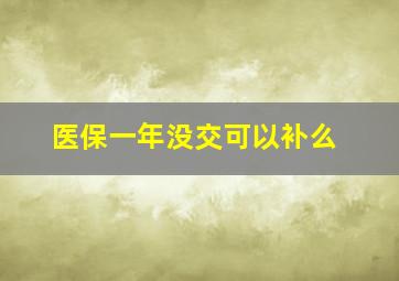 医保一年没交可以补么