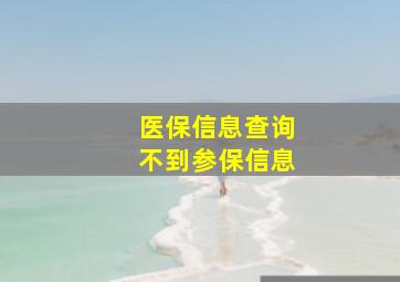 医保信息查询不到参保信息