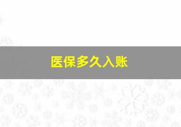 医保多久入账