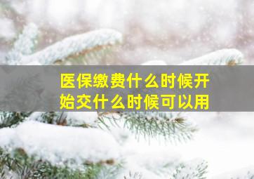 医保缴费什么时候开始交什么时候可以用