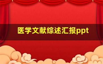 医学文献综述汇报ppt