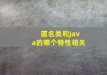 匿名类和Java的哪个特性相关