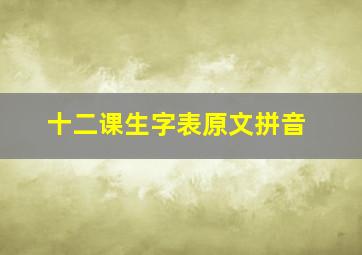 十二课生字表原文拼音