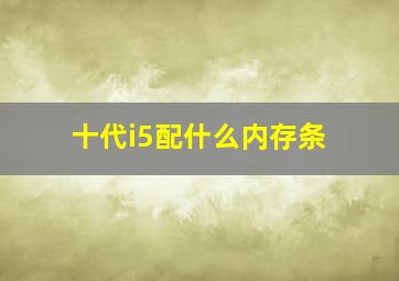 十代i5配什么内存条