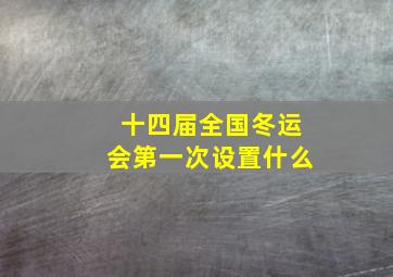 十四届全国冬运会第一次设置什么