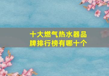 十大燃气热水器品牌排行榜有哪十个