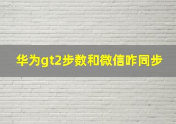 华为gt2步数和微信咋同步