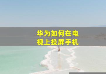 华为如何在电视上投屏手机