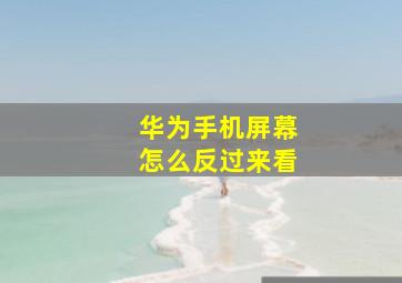 华为手机屏幕怎么反过来看