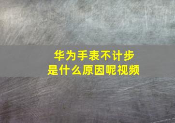 华为手表不计步是什么原因呢视频