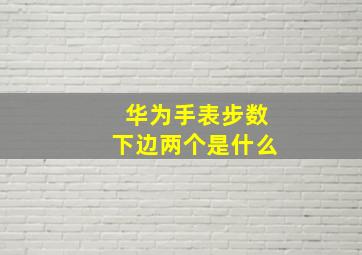 华为手表步数下边两个是什么