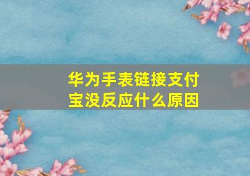 华为手表链接支付宝没反应什么原因