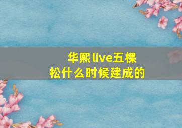 华熙live五棵松什么时候建成的