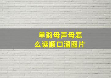 单韵母声母怎么读顺口溜图片