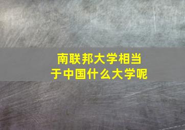 南联邦大学相当于中国什么大学呢