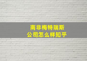 南非梅特瑞斯公司怎么样知乎