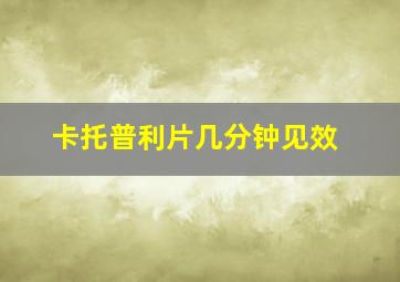 卡托普利片几分钟见效