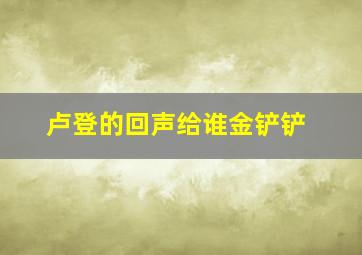 卢登的回声给谁金铲铲