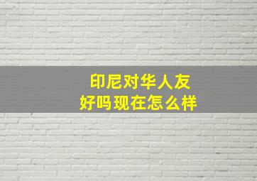 印尼对华人友好吗现在怎么样