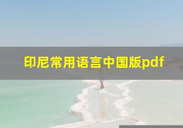 印尼常用语言中国版pdf