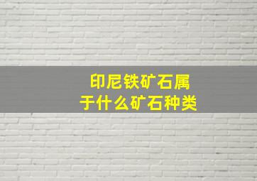 印尼铁矿石属于什么矿石种类