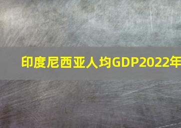 印度尼西亚人均GDP2022年