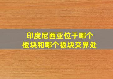 印度尼西亚位于哪个板块和哪个板块交界处