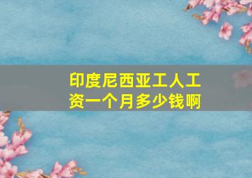 印度尼西亚工人工资一个月多少钱啊