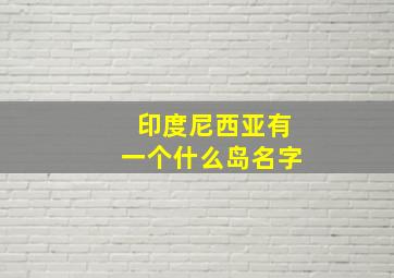 印度尼西亚有一个什么岛名字