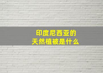 印度尼西亚的天然植被是什么