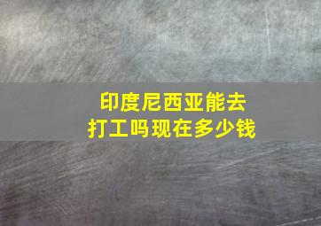 印度尼西亚能去打工吗现在多少钱