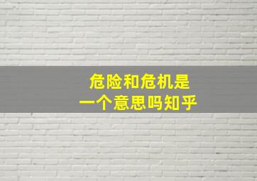 危险和危机是一个意思吗知乎