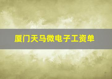 厦门天马微电子工资单