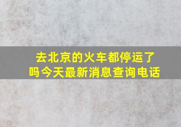 去北京的火车都停运了吗今天最新消息查询电话