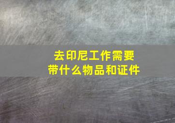 去印尼工作需要带什么物品和证件