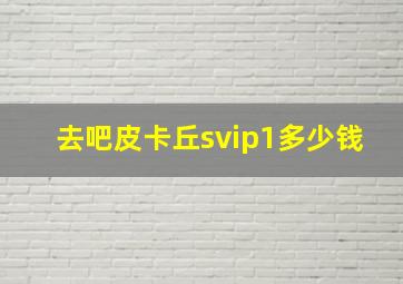 去吧皮卡丘svip1多少钱