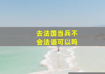 去法国当兵不会法语可以吗