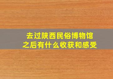 去过陕西民俗博物馆之后有什么收获和感受