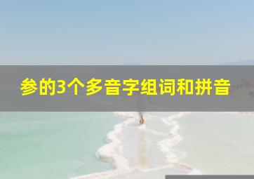 参的3个多音字组词和拼音